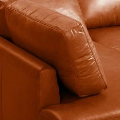 Ars manufacti Canapé d'angle Horley II - Marron miel - Méridienne longue à gauche (vue de face) -loftscape Boutique ecksofa horley ii echtleder ottomane davorstehend links honigbraun 4672036