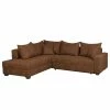 Loftscape Canapé d'angle Inywa - Convertible / montable des deux côtés - Aspect cuir antique - Microfibre Priya: Cognac - Avec fonction couchage -loftscape Boutique ecksofa inywa mit schlaffunktion beidseitig montierbar antiklederlook cognac 4789884
