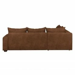 Loftscape Canapé d'angle Inywa - Convertible / montable des deux côtés - Aspect cuir antique - Microfibre Priya: Cognac - Avec fonction couchage -loftscape Boutique ecksofa inywa mit schlaffunktion beidseitig montierbar antiklederlook cognac 4789908