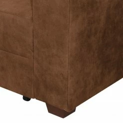 Loftscape Canapé d'angle Inywa - Convertible / montable des deux côtés - Aspect cuir antique - Microfibre Priya: Cognac - Avec fonction couchage -loftscape Boutique ecksofa inywa mit schlaffunktion beidseitig montierbar antiklederlook cognac 4789920