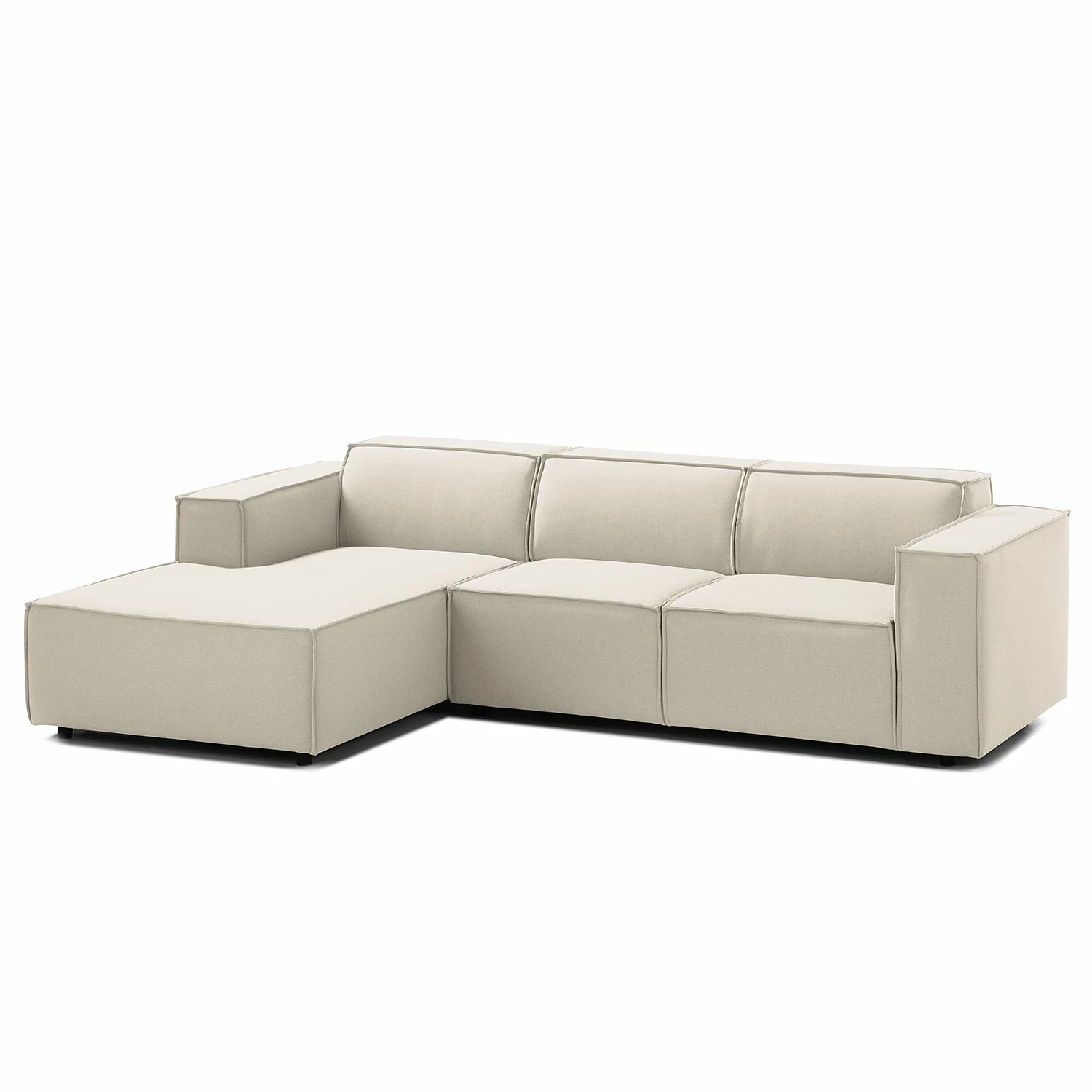 Canapé d'angle Kinx I - Tissu Osta: Blanc vieilli - Méridienne courte à gauche (vue de face) - Sans fonction 4 Canapé d'angle Kinx I - Tissu Osta: Blanc vieilli - Méridienne courte à gauche (vue de face) - Sans fonction – Image 2