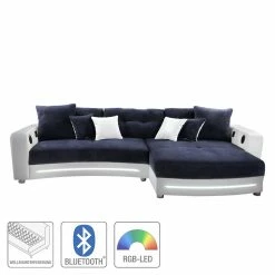 Loftscape Canapé d'angle Lanai (éclairage fourni) - Bleu foncé / Blanc 10 Loftscape Canapé d'angle Lanai (éclairage fourni) - Bleu foncé / Blanc -loftscape Boutique ecksofa lanai inkl beleuchtung kunstleder microfaser longchair beidseitig montierbar dunkelblau 3198337
