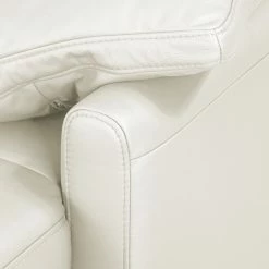 Fredriks Canapé d'angle Laureto II - Blanc - Méridienne courte à droite (vue de face) -loftscape Boutique ecksofa laureto ii echtleder longchair davorstehend rechts weiss 3610729