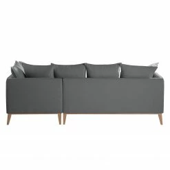 Eva Padberg Collection Canapé d'angle Lavina - Tissu Moretey : Gris - Méridienne longue à droite (vue de face) -loftscape Boutique ecksofa lavina webstoff ottomane davorstehend rechts grau 4721376