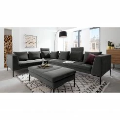 Studio Copenhagen Canapé d’angle Madison III - Velours Shyla: Vert de gris - Angle à gauche (vu de face) 10 Studio Copenhagen Canapé d’angle Madison III - Velours Shyla: Vert de gris - Angle à gauche (vu de face) -loftscape Boutique ecksofa madison iii samt 3 sitzer davorstehend links stoff shyla rauchgruen 5169772