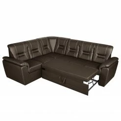 Modoform Canapé d'angle Marquette (convertible) - Angle à gauche (vu de face) 24 Modoform Canapé d'angle Marquette (convertible) - Angle à gauche (vu de face) -loftscape Boutique ecksofa marquette mit schlaffunktion kunstleder dunkelbraun 2 sitzer davorstehend links 4085188