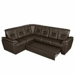 Modoform Canapé d'angle Marquette (convertible) - Angle à gauche (vu de face) 30 Modoform Canapé d'angle Marquette (convertible) - Angle à gauche (vu de face) -loftscape Boutique ecksofa marquette mit schlaffunktion kunstleder dunkelbraun 2 sitzer davorstehend links 4085212