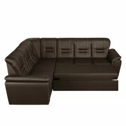 Modoform Canapé d'angle Marquette (convertible) - Angle à gauche (vu de face) 33 Modoform Canapé d'angle Marquette (convertible) - Angle à gauche (vu de face) -loftscape Boutique ecksofa marquette mit schlaffunktion kunstleder dunkelbraun 2 sitzer davorstehend links 4085228