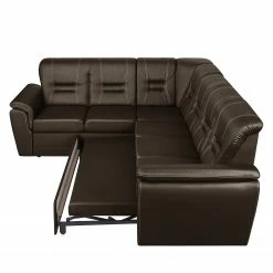 Modoform Canapé d'angle Marquette (convertible) - Angle à gauche (vu de face) 35 Modoform Canapé d'angle Marquette (convertible) - Angle à gauche (vu de face) -loftscape Boutique ecksofa marquette mit schlaffunktion kunstleder dunkelbraun 2 sitzer davorstehend links 4085236