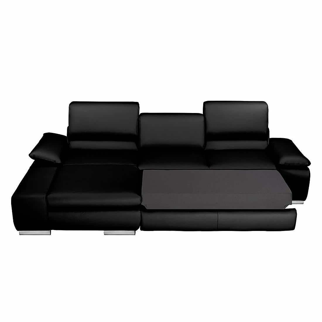 Fredriks Canapé d'angle Masca - Imitation cuir noir - Méridienne à gauche (vue de face) 4 Fredriks Canapé d'angle Masca - Imitation cuir noir - Méridienne à gauche (vue de face) – Image 2