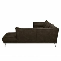 Loftscape Canapé d'angle Milan - Expresso - Méridienne longue à droite (vue de face) -loftscape Boutique ecksofa milan kunstleder ottomane davorstehend rechts espresso 3727001