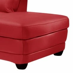 Cotta Canapé d'angle Kevin (convertible) - Cuir véritable rouge - Méridienne à Â  droite (vue de face) -loftscape Boutique ecksofa nebolo mit schlaffunktion echtleder rot ottomane davorstehend rechts 343457