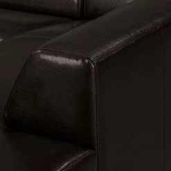 Maison Belfort Canapé Nespolo (3 places) - Cuir synthétique marron foncé -loftscape Boutique ecksofa nespolo kunstleder dunkelbraun ottomane davorstehend rechts 4576556