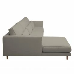 Mørteens Canapé d'angle Lacona - Gris fumé - Méridienne courte à gauche (vue de face) -loftscape Boutique ecksofa oaro strukturstoff longchair davorstehend links rauchgrau 4369536