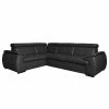 Loftscape Canapé d'angle Olival I - Noir - Angle à droite (vu de face) -loftscape Boutique ecksofa olival echtleder 2 5 sitzer davorstehend rechts schwarz 4195380