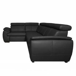Loftscape Canapé d'angle Olival I - Noir - Angle à droite (vu de face) -loftscape Boutique ecksofa olival echtleder 2 5 sitzer davorstehend rechts schwarz 4195392