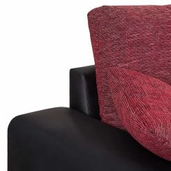 Fredriks Canapé d'angle Dulmen (convertible) - Imitation cuir / Tissu structuré Méridienne à Â  monter gauche ou droite - Noir / Rouge -loftscape Boutique ecksofa palma mit schlaffunktion kunstleder strukturstoff schwarz rot 1150962