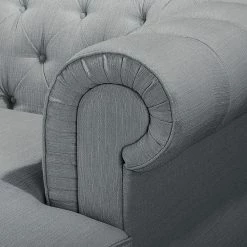 Maison Belfort Canapé d'angle Pintano - Gris argenté - Méridienne longue à droite (vue de face) -loftscape Boutique ecksofa pintano webstoff silbergrau 4897036