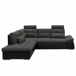 Fredriks Canapé d'angle Puntiro (convertible) - Cuir synthétique Lilo / Tissu structuré Satur: Noit / Anthracite - Méridienne longue à gauche (vue de face) 18 Fredriks Canapé d'angle Puntiro (convertible) - Cuir synthétique Lilo / Tissu structuré Satur: Noit / Anthracite - Méridienne longue à gauche (vue de face) -loftscape Boutique ecksofa puntiro mit schlaffunktion kunstleder webstoff longchair davorstehend links 4376344