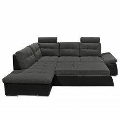 Fredriks Canapé d'angle Puntiro (convertible) - Cuir synthétique Lilo / Tissu structuré Satur: Noit / Anthracite - Méridienne longue à gauche (vue de face) 19 Fredriks Canapé d'angle Puntiro (convertible) - Cuir synthétique Lilo / Tissu structuré Satur: Noit / Anthracite - Méridienne longue à gauche (vue de face) -loftscape Boutique ecksofa puntiro mit schlaffunktion kunstleder webstoff longchair davorstehend links 4376348