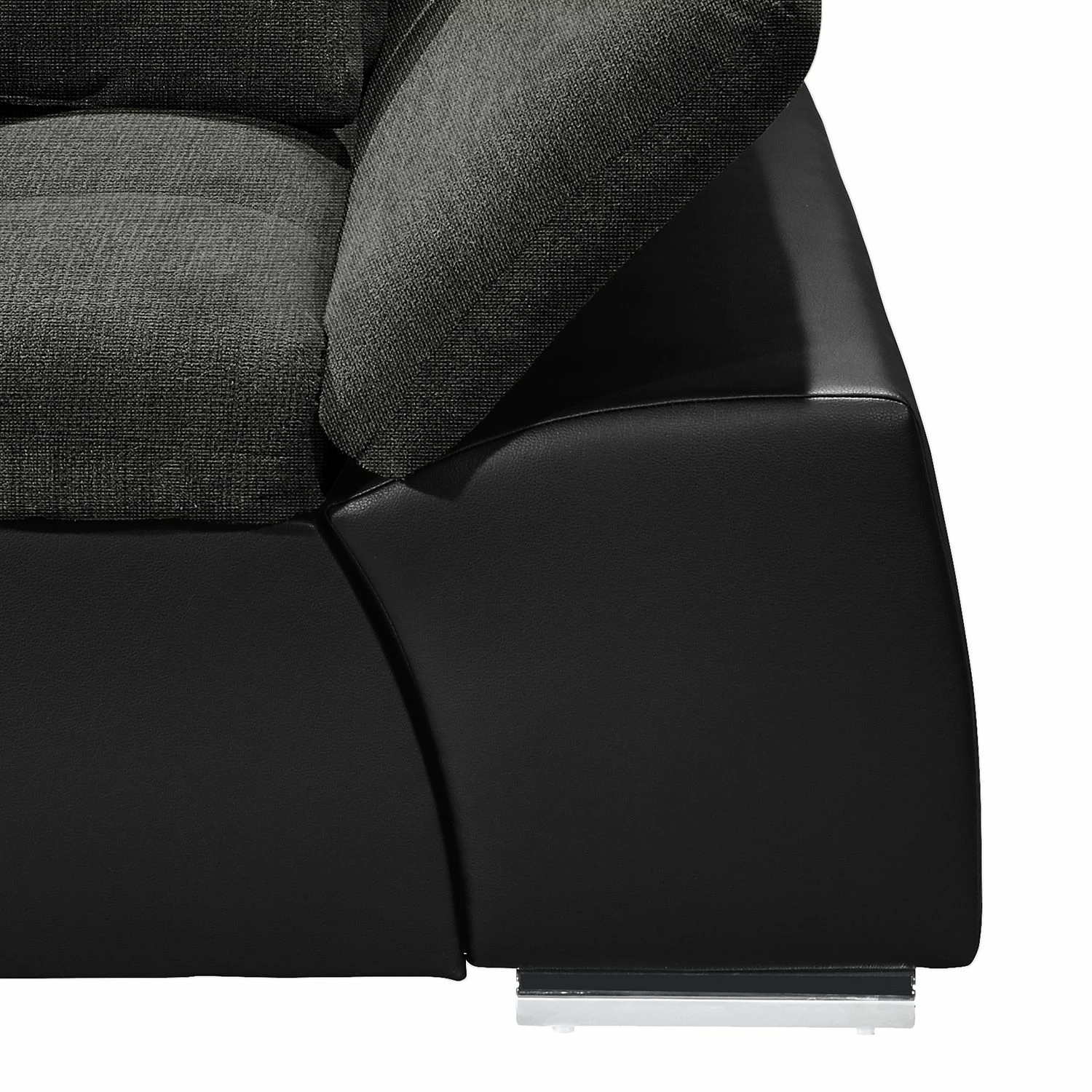 Fredriks Canapé d'angle Puntiro (convertible) - Cuir synthétique Lilo / Tissu structuré Satur: Noit / Anthracite 8 Fredriks Canapé d'angle Puntiro (convertible) - Cuir synthétique Lilo / Tissu structuré Satur: Noit / Anthracite – Image 6