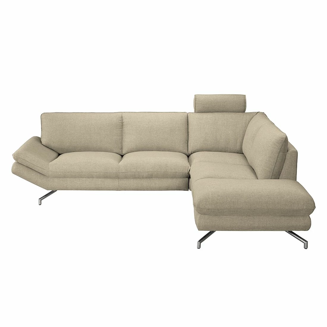 Loftscape Canapé d'angle Sharon - Tissu beige - Méridienne à droite (vue de face) - 2 appuis-tête 4 Loftscape Canapé d'angle Sharon - Tissu beige - Méridienne à droite (vue de face) - 2 appuis-tête – Image 2