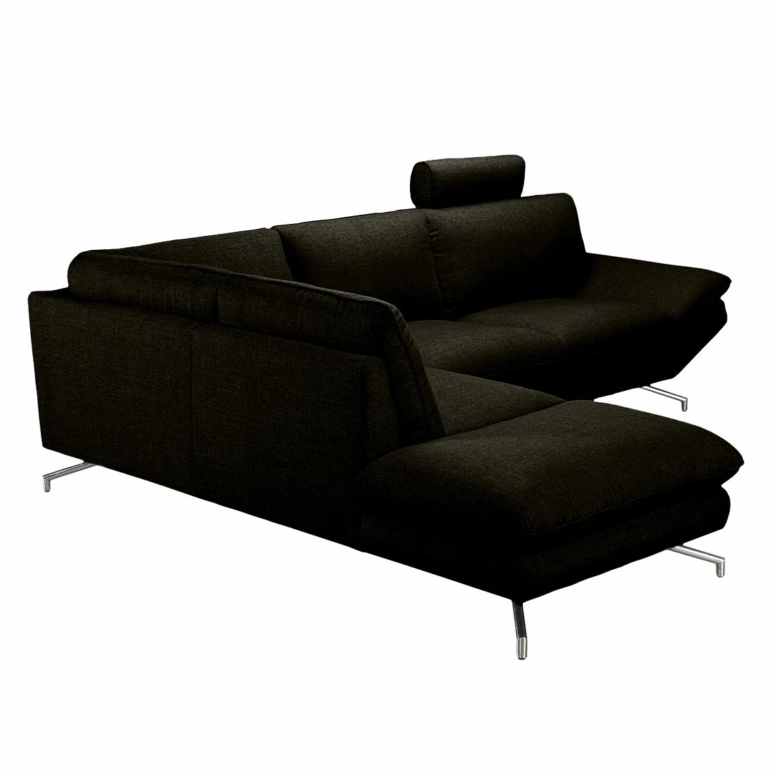 Loftscape Canapé d'angle Sharon - Tissu marron - noir - Méridienne à gauche (vue de face) - 2 appuis-tête 7 Loftscape Canapé d'angle Sharon - Tissu marron - noir - Méridienne à gauche (vue de face) - 2 appuis-tête – Image 5