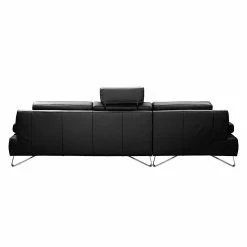 Loftscape Canapé d'angle Silvano - Avec appui-tête -loftscape Boutique ecksofa silvano echtleder schwarz longchair davorstehend links 490863