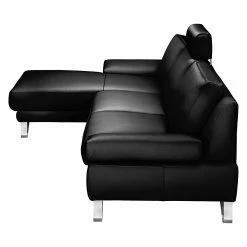 Loftscape Canapé d'angle Silvano - Avec appui-tête -loftscape Boutique ecksofa silvano echtleder schwarz longchair davorstehend links 490865