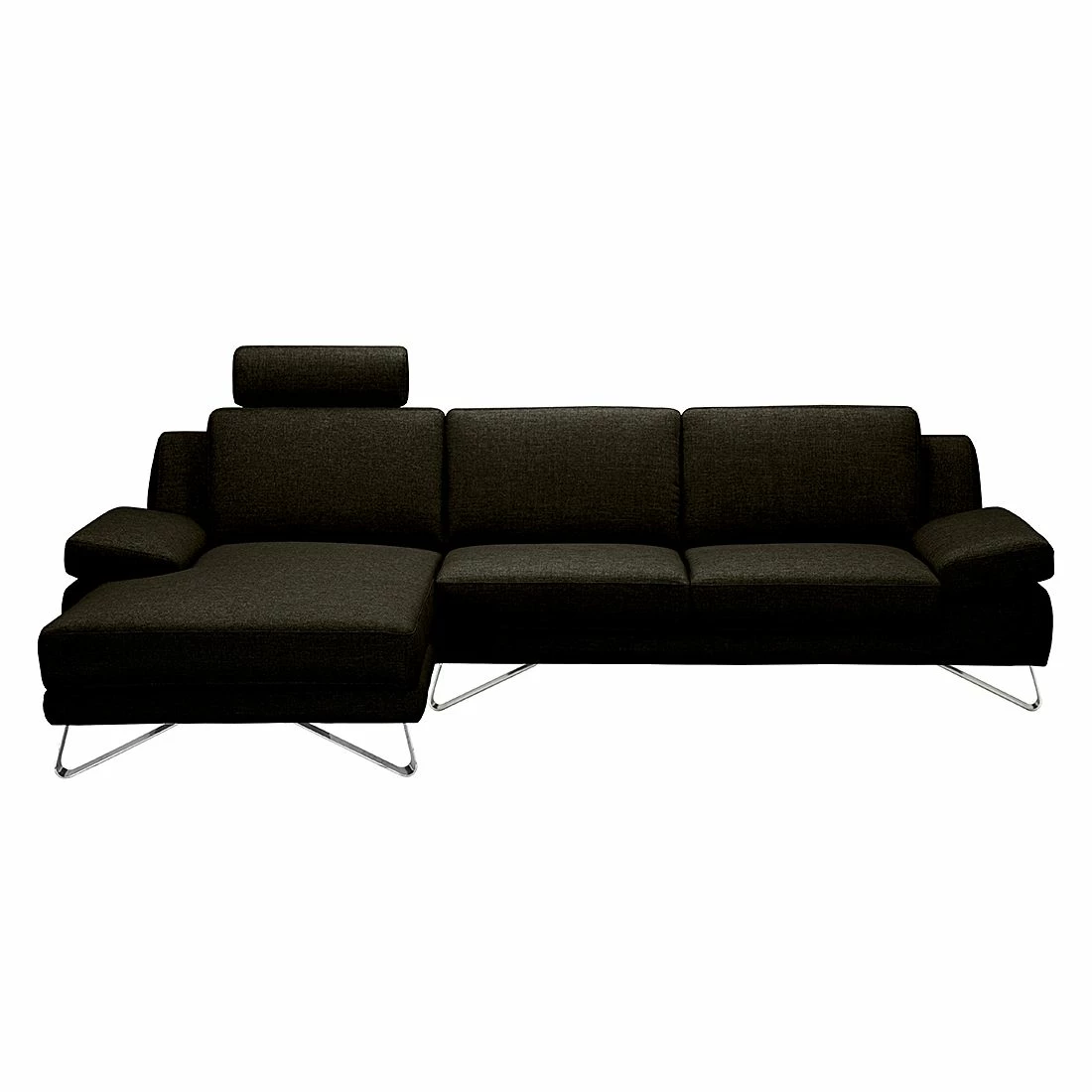 Loftscape Canapé d'angle Silvano - Tissu marron noir - Méridienne à gauche (vue de face) Sans appui-tête 4 Loftscape Canapé d'angle Silvano - Tissu marron noir - Méridienne à gauche (vue de face) Sans appui-tête – Image 2