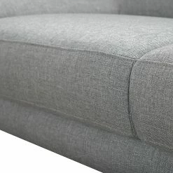 Loftscape Canapé d'angle Silvano - Imitation cuir gris - Méridienne à droite (vue de face) Avec 1 appui-tête -loftscape Boutique ecksofa silvano webstoff grau longchair davorstehend rechts 514720