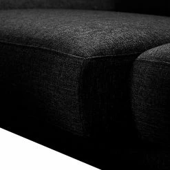 Loftscape Canapé d'angle Silvano - Tissu noir - Méridienne à gauche (vue de face) Avec 1 appui-tête -loftscape Boutique ecksofa silvano webstoff schwarz longchair davorstehend links 514179