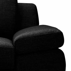 Loftscape Canapé d'angle Silvano - Tissu noir - Méridienne à droite (vue de face) Sans appui-tête -loftscape Boutique ecksofa silvano webstoff schwarz longchair davorstehend rechts 514695