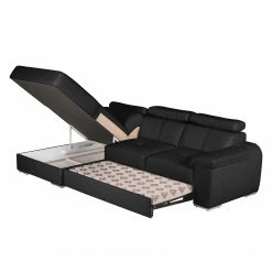 Loftscape Canapé d'angle Tuja - Noir - Méridienne courte à gauche (vue de face) 33 Loftscape Canapé d'angle Tuja - Noir - Méridienne courte à gauche (vue de face) -loftscape Boutique ecksofa tuja kunstleder longchair ottomane davorstehend links schwarz 1954910