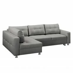 Fredriks Canapé d'angle Upwell (convertible) - Tissu structuré -loftscape Boutique ecksofa upwell mit schlaffunktion strukturstoff ottomane davorstehend links platin 5050712