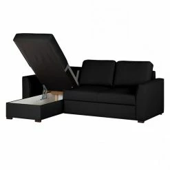 Loftscape Canapé d'angle Venezia - Avec fonction couchage - Cuir véritable - Méridienne montable à gauche et à droite - Noir 19 Loftscape Canapé d'angle Venezia - Avec fonction couchage - Cuir véritable - Méridienne montable à gauche et à droite - Noir -loftscape Boutique ecksofa venezia mit schlaffunktion echtleder schwarz longchair davorstehend links 287592