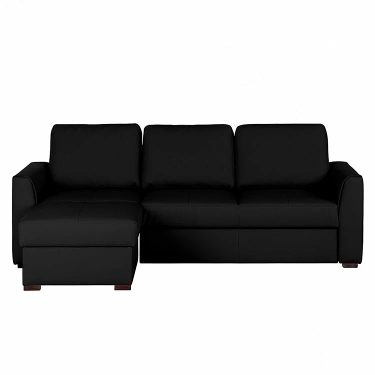 Loftscape Canapé d'angle Venezia - Avec fonction couchage - Cuir véritable - Méridienne montable à gauche et à droite - Noir 9 Loftscape Canapé d'angle Venezia - Avec fonction couchage - Cuir véritable - Méridienne montable à gauche et à droite - Noir – Image 7