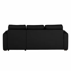 Loftscape Canapé d'angle Venezia - Avec fonction couchage - Imitation cuir - Méridienne montable à gauche et à droite - Noir -loftscape Boutique ecksofa venezia mit schlaffunktion kunstleder schwarz 257544