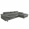 Cotta Canapé d'angle Waiho - Gris foncé - Méridienne courte à droite (vue de face) - Sans fonction couchage -loftscape Boutique ecksofa waiho kunstleder longchair ottomane davorstehend rechts ohne schlaffunktion dunkelgrau 3467449