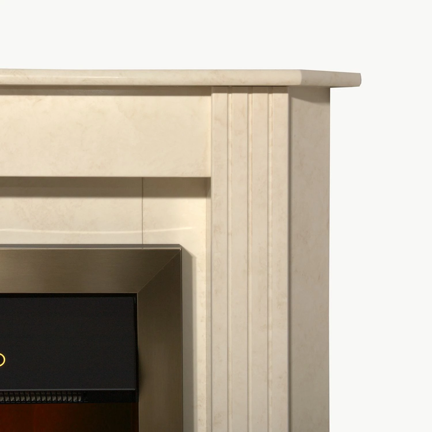 Montreux Cheminée d'angle électrique Louisiana - Blanc crème marbré 7 Montreux Cheminée d'angle électrique Louisiana - Blanc crème marbré – Image 5