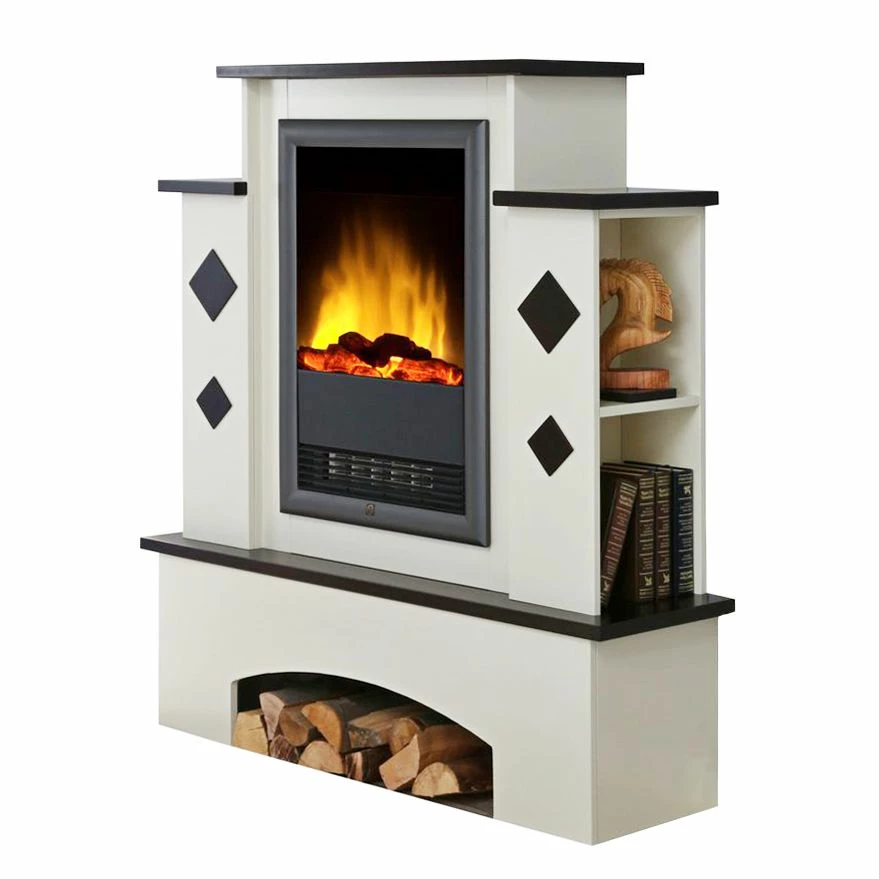 Montreux Cheminée électrique Calabria - Blanc cassé / Brun Havanne 3 Montreux Cheminée électrique Calabria - Blanc cassé / Brun Havanne