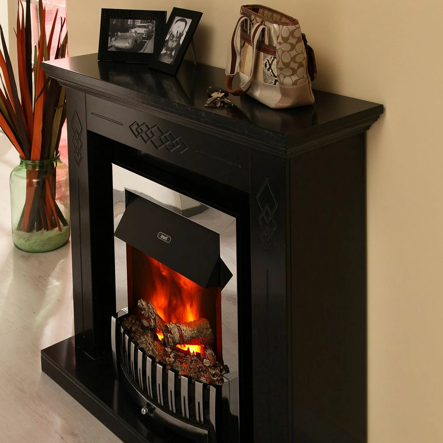 Montreux Cheminée électrique Missouri - Noir / Gris marbré 8 Montreux Cheminée électrique Missouri - Noir / Gris marbré – Image 6