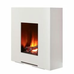 Montreux Cheminée électrique Penlan - Blanc brillant