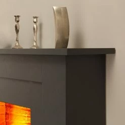 Montreux Cheminée électrique Suares - Imitation ardoise -loftscape Boutique elektrokamin suares schiefer dekor 3478125