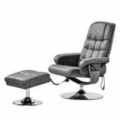 Modoform Fauteuil de massage Wilber - Aspect cuir vieilli - Basalte