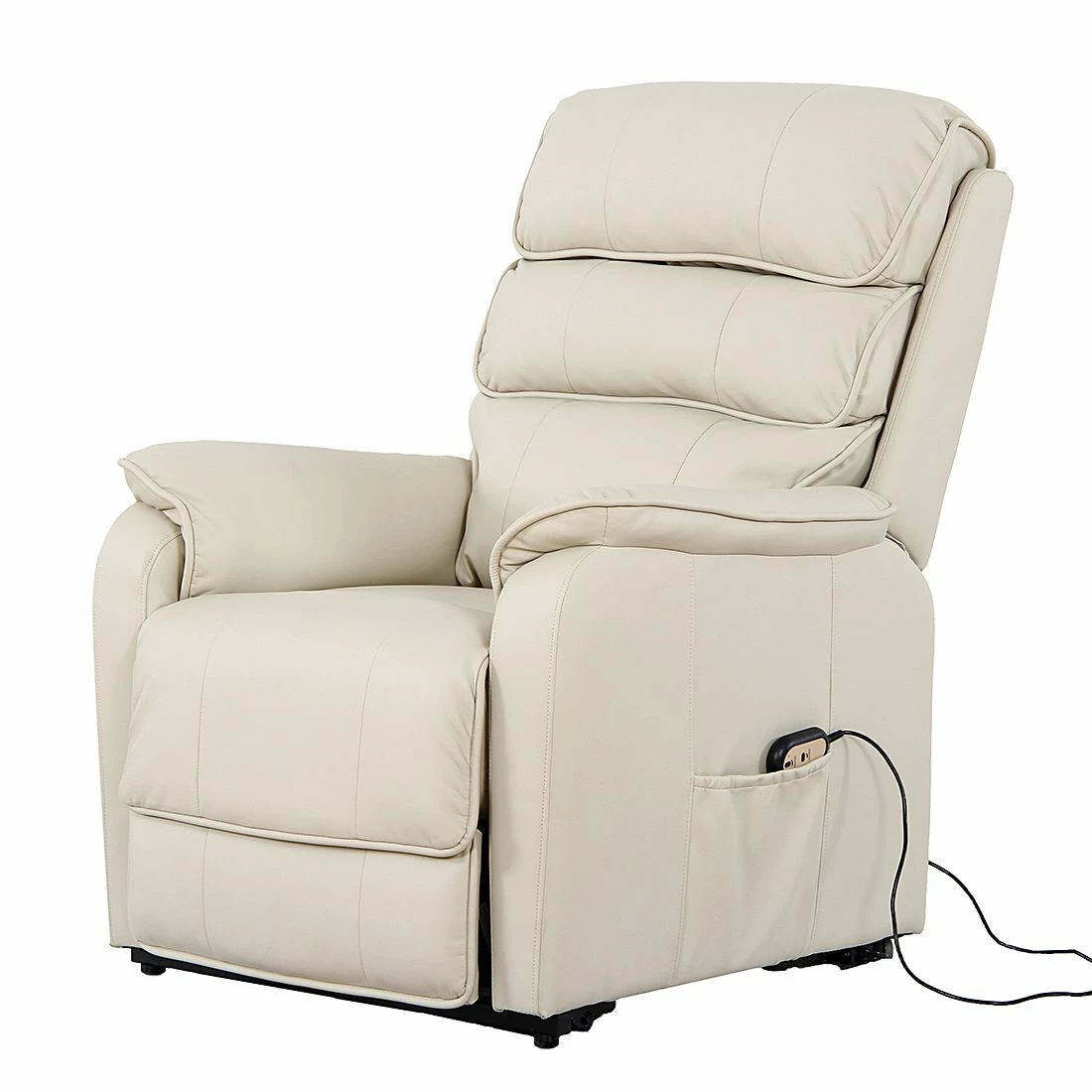 Modoform Fauteuil TV Charly - Imitation cuir - Crème 3 Modoform Fauteuil TV Charly - Imitation cuir - Crème