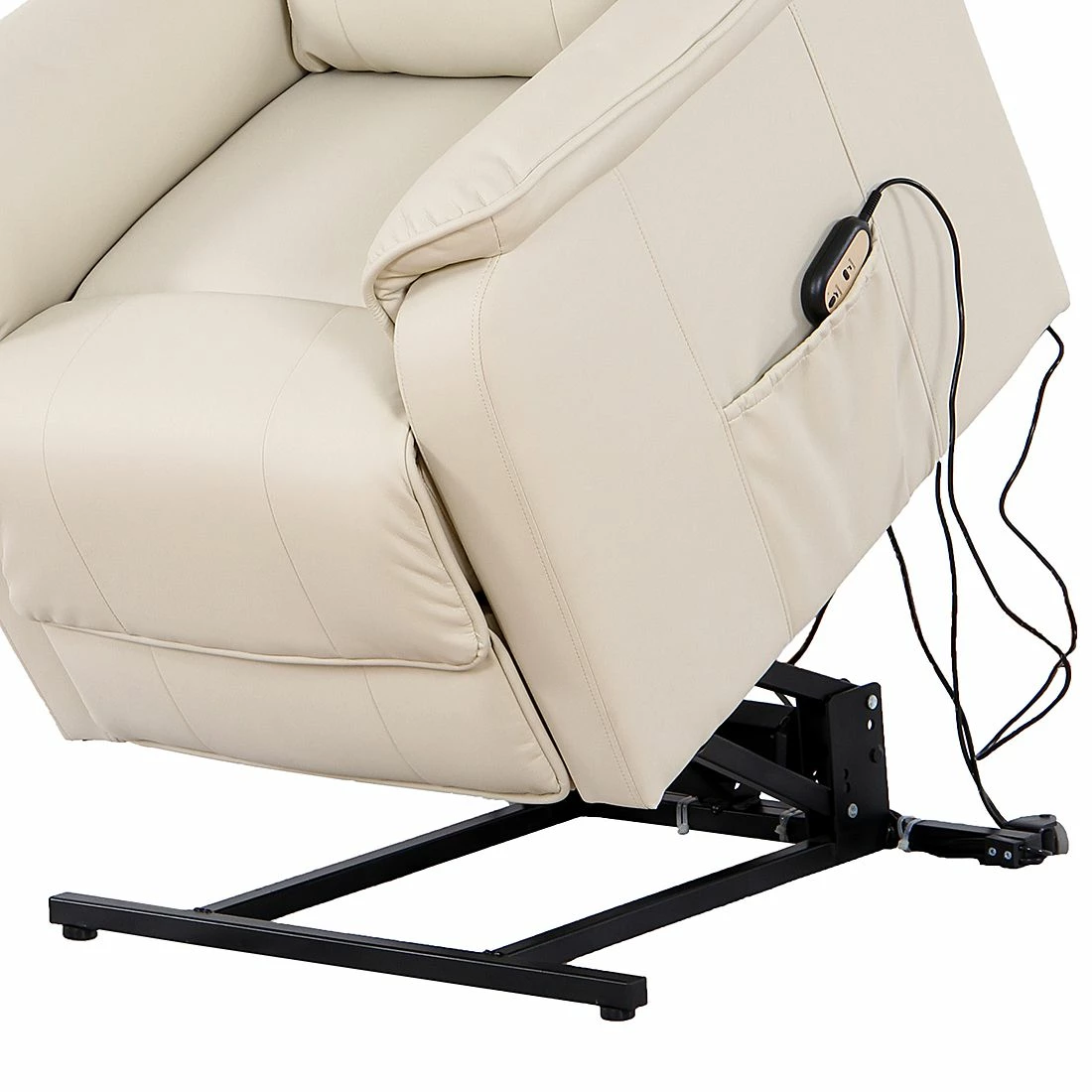 Modoform Fauteuil TV Charly - Imitation cuir - Crème 6 Modoform Fauteuil TV Charly - Imitation cuir - Crème – Image 4