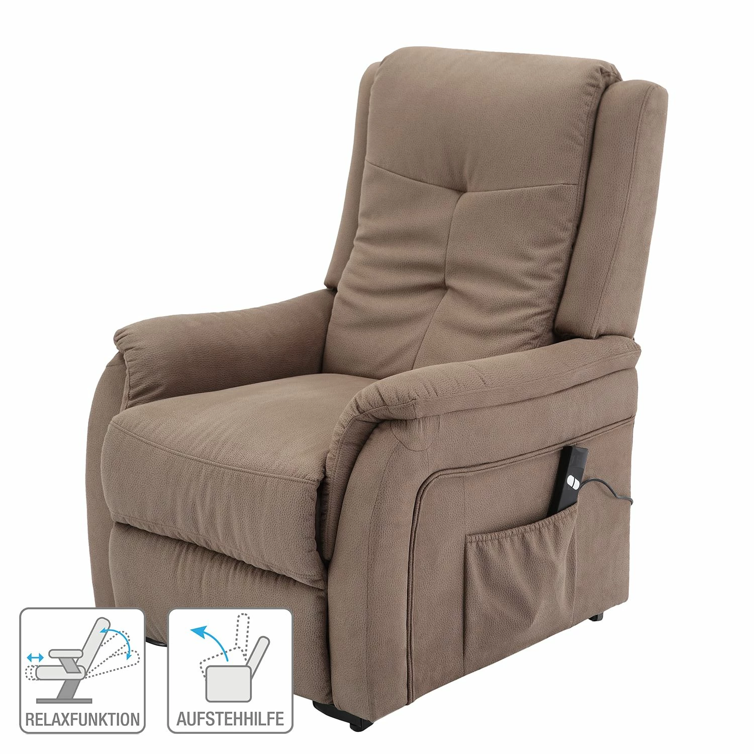 Modoform Fauteuil TV Crespo - Microfibre - Marron clair 4 Modoform Fauteuil TV Crespo - Microfibre - Marron clair – Image 2