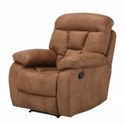 Modoform Fauteuil TV (fonction relaxation) - Microfibre - Marron clair