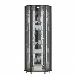 Fredriks Vitrine d'angle Amalia II - Éclairage inclus - Imitation frêne foncé - Imitation frêne noir -loftscape Boutique fif vitrinen led 18 05 2017 4921816